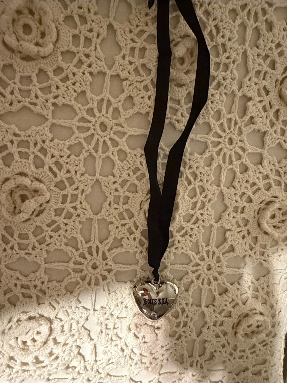 Dolls Kill Puffy Heart Necklace